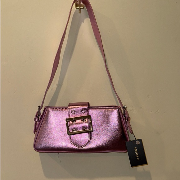 Forever 21 Metallic Pink Evening Purse Prom Club Wedding NWT bachelorette Party - Picture 1 of 6